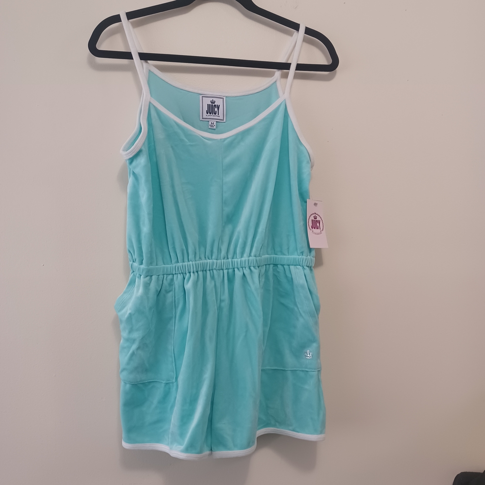 Juicy Couture Turquoise Playsuit with White Accents